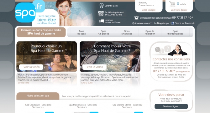 E-commerce : lancement de spa-haut-de-gamme.fr, lespace dédié au spa haut de gamme