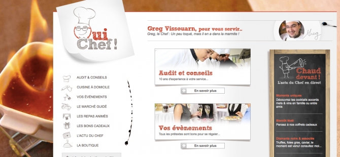 Oui Chef : Nouveau site internet du chef cuisinier Greg Vissouarn