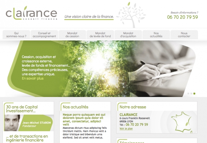 Cession et acquisition d'entreprise : Un nouveau site web pour Clairance