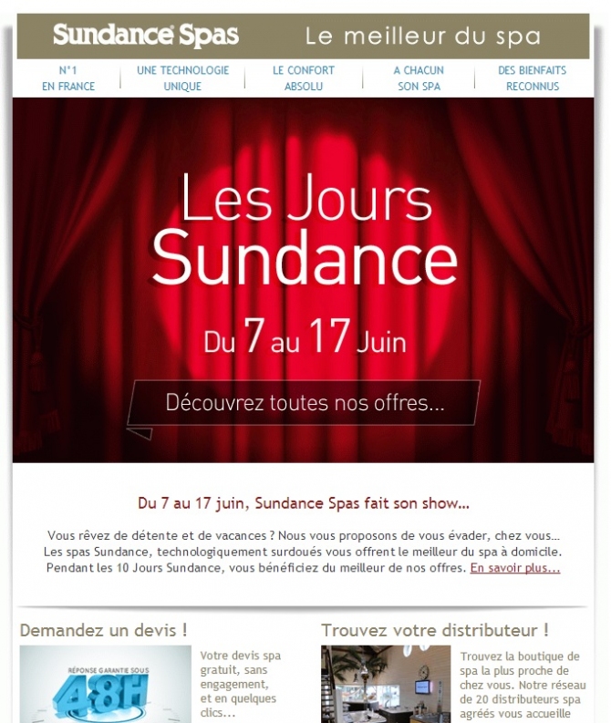Newsletter Juin Sundance Spas